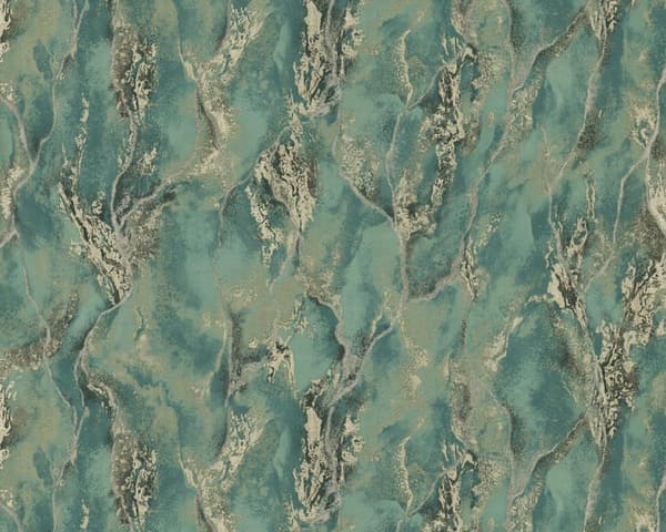 Non woven-tapet stuckatur utseende EDEM 421ST28 lätt texturerad metalliska höjdpunkter färg grön smaragd grön brun guld 10,65 m2