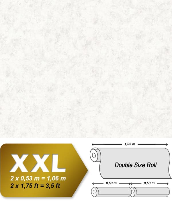 Non woven-tapet textur EDEM 807DN40 lätt texturerad matt färg vit ljus grå 10,65 m2