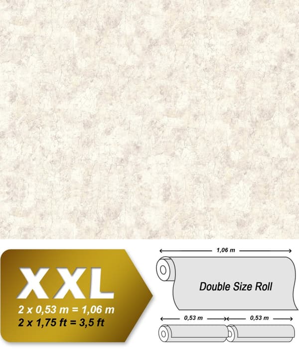 Non woven-tapet textur EDEM 807DN43 lätt texturerad matt färg grädde grå beige 10,65 m2