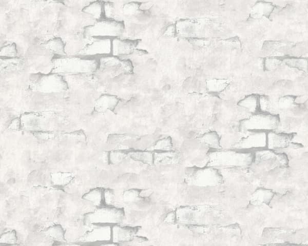 Non woven-tapet sten utseende EDEM 819DN50 lätt texturerad matt färg vit ljus grå platina grå 10,65 m2