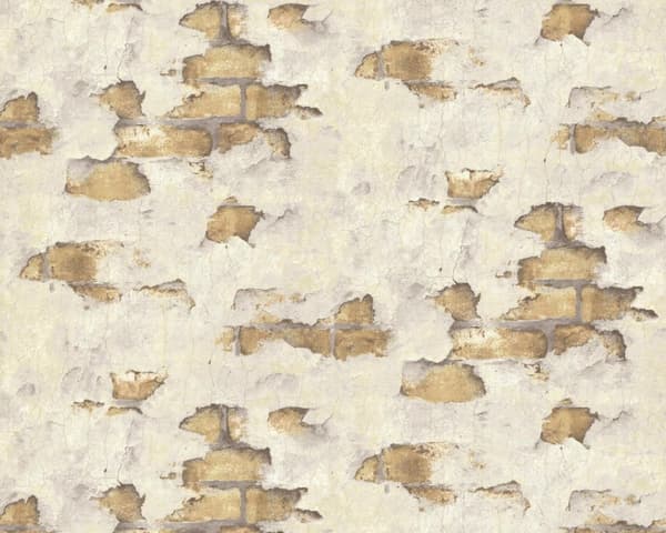 Non woven-tapet sten utseende EDEM 819DN53 lätt texturerad matt färg grädde grå beige ockra gul 10,65 m2