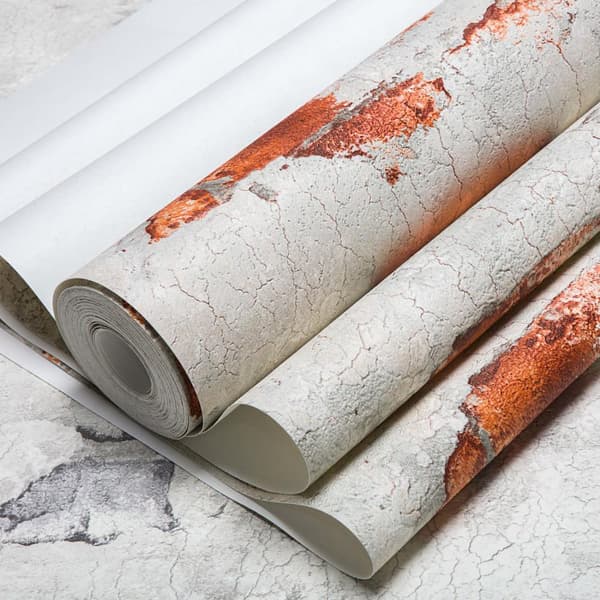Non woven-tapet sten utseende EDEM 819DN55 lätt texturerad matt färg grå tegel röd kvarts grå 10,65 m2