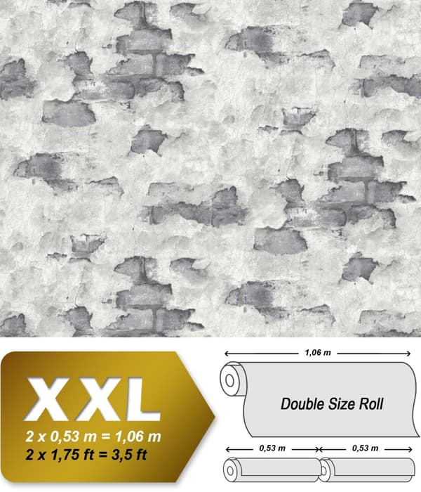 Non woven-tapet sten utseende EDEM 819DN57 lätt texturerad matt färg grå antracit mörkgrå 10,65 m2
