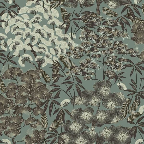 GrandDeco Ciara Leaf Wallpaper Sage Green One Size