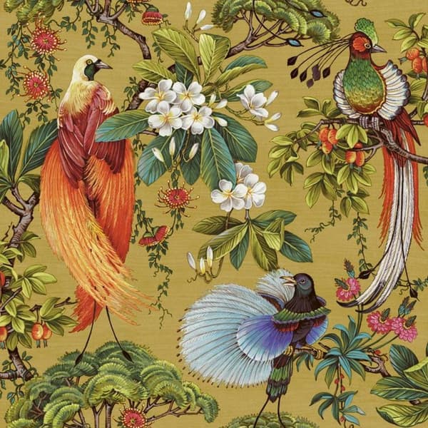 Holden Décor Outside In Songbird Wallpaper Ochre One Size