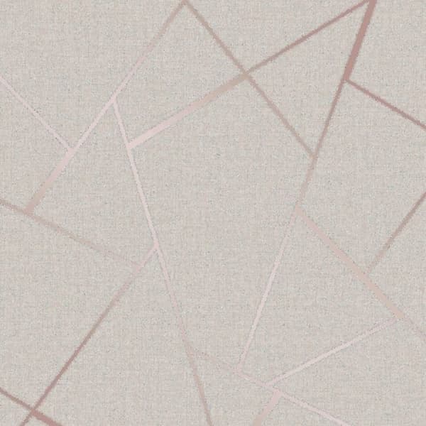 Fine Decor Quartz Fractal Textured Wallpaper Beige/Rose Gold 32.8ft x 20.5in