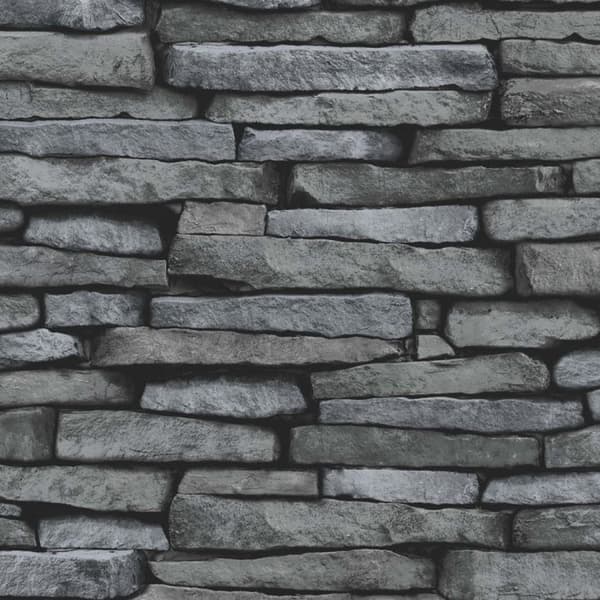 Fine Decor Stone Effect Wallpaper Silver Slate 32.8ft x 20.5in