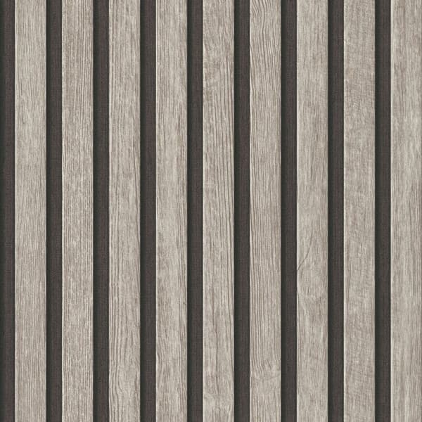 AS Creation Wood Slats Wallpaper Grey/Black 10m x 53cm