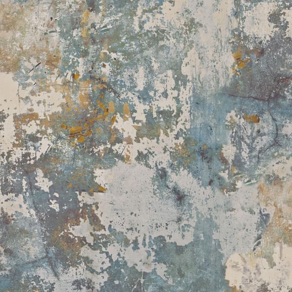 GrandDeco Tempera beton effekt tekstureret tapet Blue 10m x 53cm