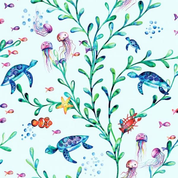 Holden Décor Over the Rainbow Under the Sea tapet Light Teal 10m x 53cm