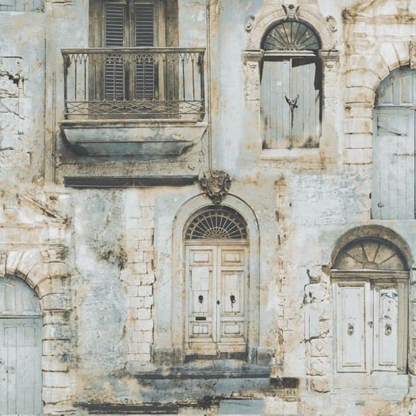 Galerie Global Fusion Village Doors Wallpaper Blue 10m x 53cm