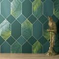 Miniatyrbillede 2 af 3: Fine Decor Miami Geometrisk blad tapet