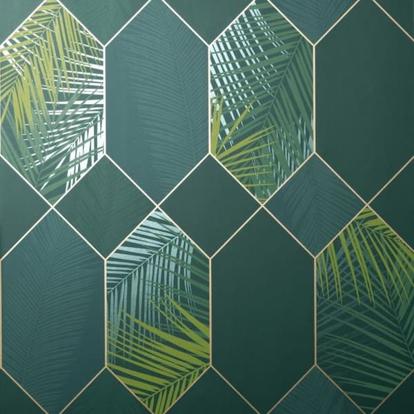 Fine Decor Miami Geometrisk blad tapet