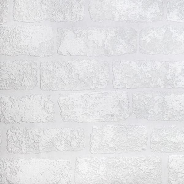 Anaglypta Lincolnshire Brick Vinyl Textured Wallpaper White 10m x 52cm