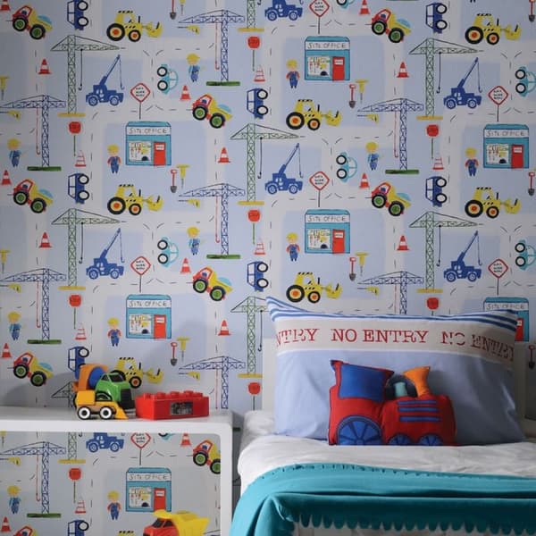 Holden Décor Road Works Ahead Construction Wallpaper