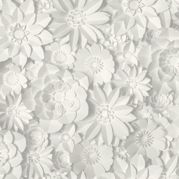 Fine Decor Dimensions Floral Wallpaper White 32.8ft x 21in