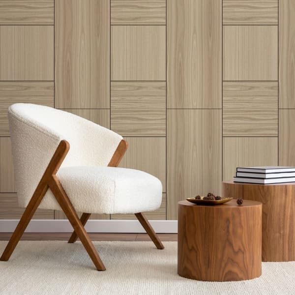 Belgravia Rivington Wood Panel Wallpaper