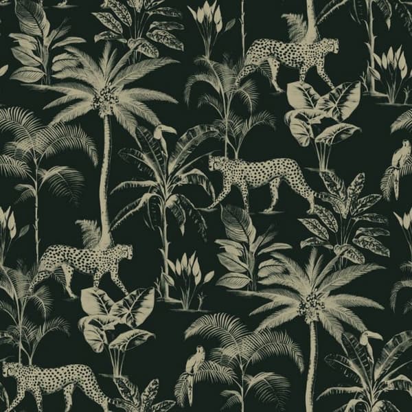 Rasch Savannah Cheetah Wallpaper Black/Gold 32.1ft x 21in