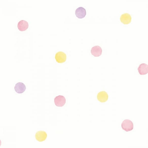 Holden Décor Over The Rainbow Polka Dot Wallpaper Pink/Yellow 10m x 53cm
