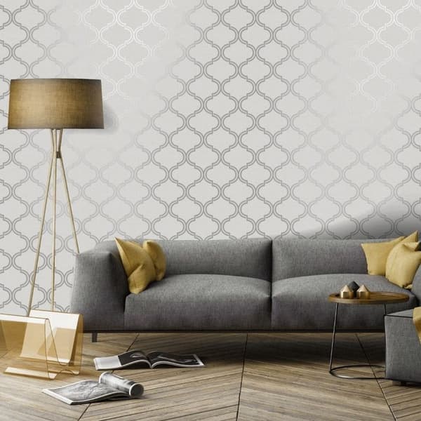 Holden Décor Glistening Geo Trellis Wallpaper