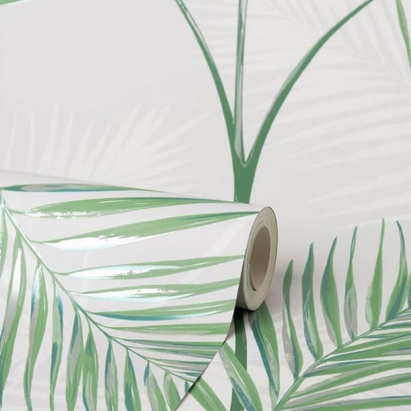 Fine Decor South Beach Palm Leaf Wallpaper