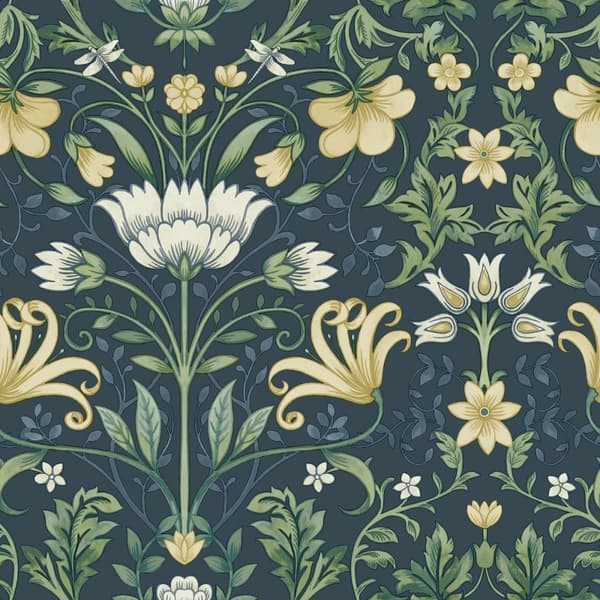 Holden Décor Eclectic Collection Vintage blomstret tapet Navy One Size