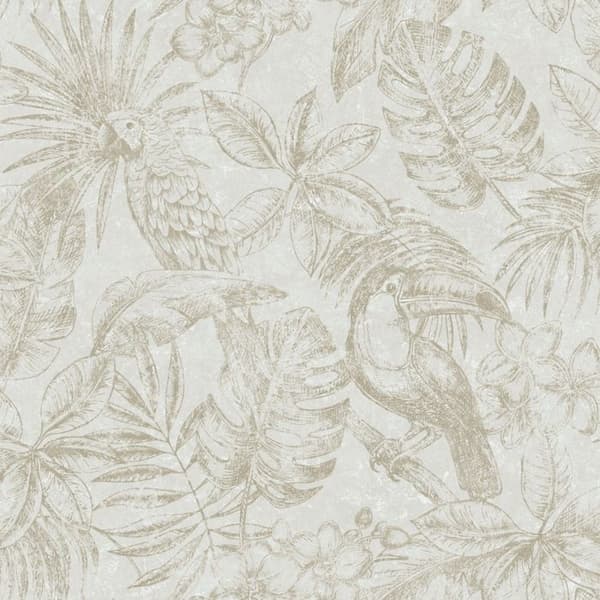 Muriva Sankuru Tropical Textured Wallpaper Grey/Gold 10m x 53cm