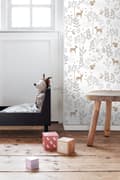 Miniatyrbild 4 av 8: ESTAhome tapet skog med skogsdjur syrénlila och beige 53 cm x 10,05 m