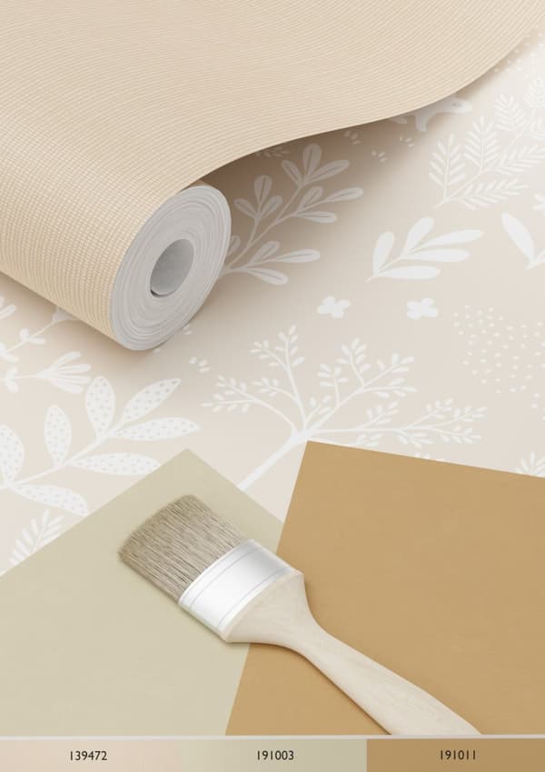 ESTAhome tapet skog med skogsdjur beige 53 cm x 10,05 m