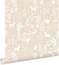 Miniatyrbild 1 av 8: ESTAhome tapet skog med skogsdjur beige 53 cm x 10,05 m