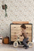 Miniatyrbillede 6 af 8: ESTAhome tapet skov med skovdyr off-hvidt og beige 53 cm x 10,05 m