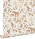 Miniatyrbillede 1 af 8: ESTAhome tapet skov med skovdyr off-hvidt og beige 53 cm x 10,05 m