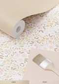 Miniatyrbillede 8 af 8: ESTAhome tapet blomster skinnende lyserødt og beige 53 cm x 10,05 m