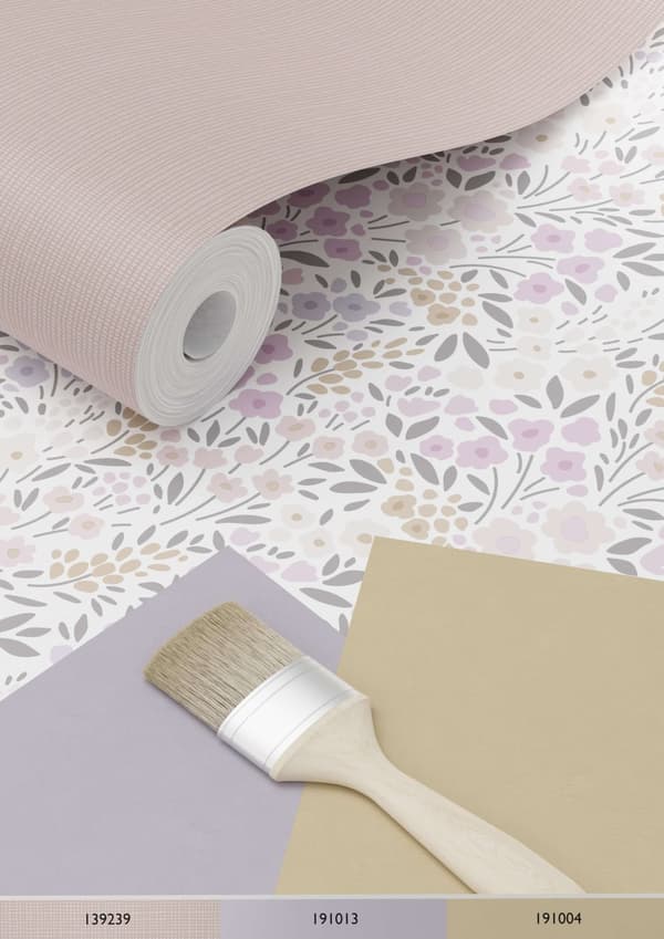 ESTAhome tapet blomster syrenlilla 53 cm x 10,05 m