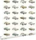 Miniatyrbillede 1 af 7: ESTAhome tapet vintage biler beige 53 cm x 10,05 m