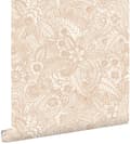 Miniatyrbild 1 av 7: ESTAhome tapet pennteckning av blommor beige 53 cm x 10,05 m