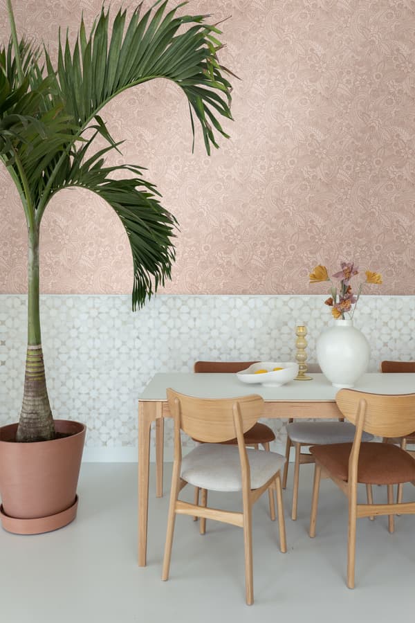 ESTAhome tapet blomstertegning terracotta pink 53 cm x 10,05 m