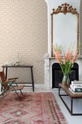Miniatyrbild 3 av 6: ESTAhome tapet matta med Marrakech Ibiza aztekmönster beige 53 cm x 10,05 m