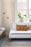 Miniatyrbild 5 av 6: ESTAhome tapet matta med Marrakech Ibiza aztekmönster beige 53 cm x 10,05 m