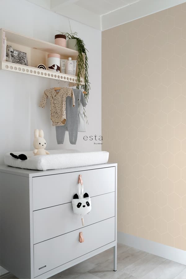 ESTAhome tapet sexkant beige 0,53 x 10,05 m