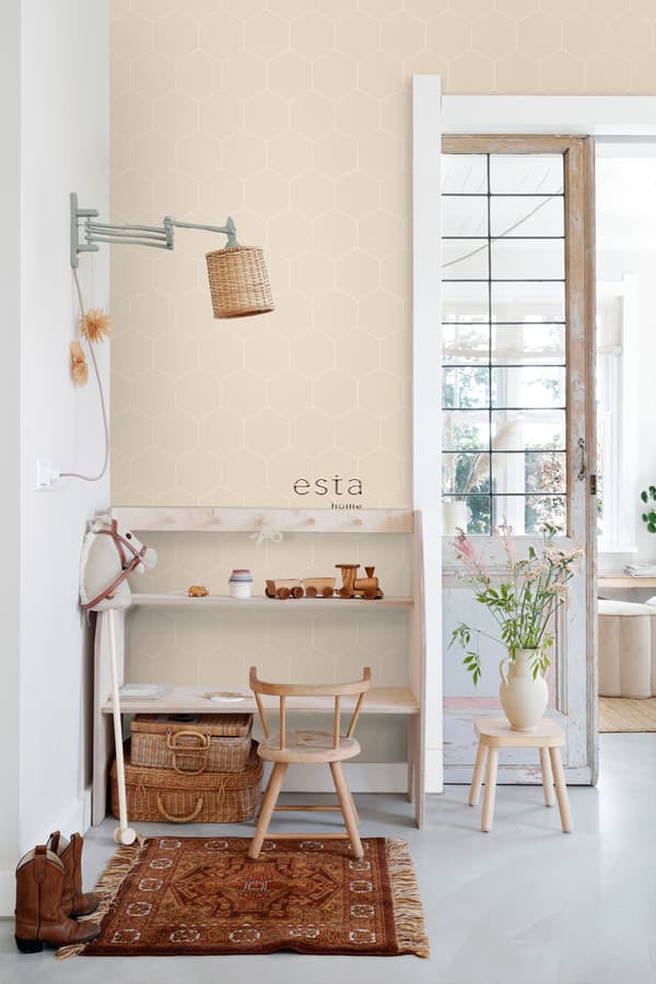 ESTAhome tapet sexkant beige 0,53 x 10,05 m