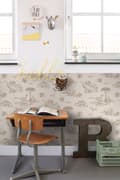 Miniatyrbild 3 av 5: ESTAhome tapet dinosaurier beige 0,53 x 10,05 m