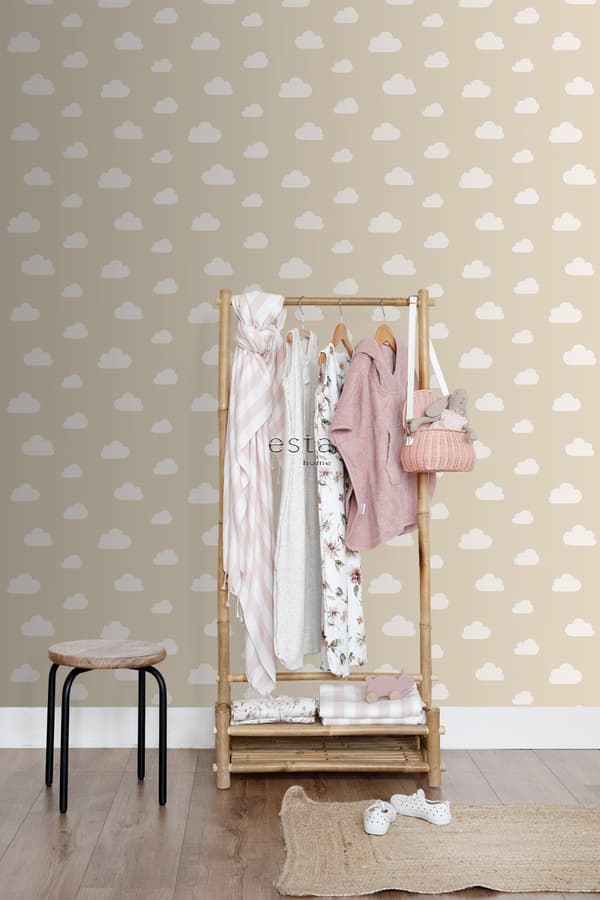 ESTAhome tapet små moln beige 0.53 x 10.05 m
