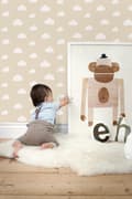 Miniatyrbild 2 av 6: ESTAhome tapet små moln beige 0.53 x 10.05 m