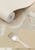 Miniatyrbild 4 av 8: ESTAhome tapet blommor art nouveau stil beige 0.53 x 10.05 m