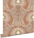 Miniatyrbild 1 av 8: ESTAhome tapet blommor art nouveau stil terrakotta rosa 0.53 x 10.05 m