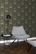 Miniatyrbild 4 av 5: ESTAhome tapet blommor art nouveau stil mörkgrönt 0.53 x 10.05 m