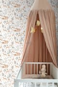 Miniatyrbillede 2 af 6: ESTAhome tapet skov med skovdyr gråligtgrønt, beige og hvidt 0.53 x 10.05 m