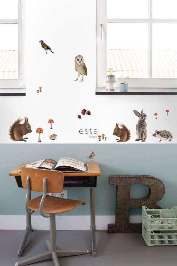 ESTAhome wallsticker skogens djur brunt 47,5 cm x 66 cm