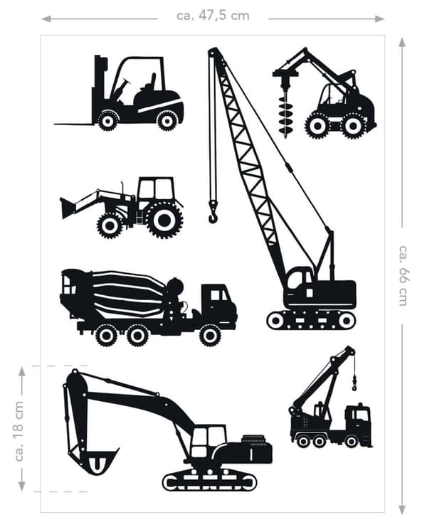ESTAhome wallsticker køretøjer sort 47,5 cm x 66 cm
